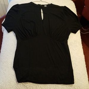 Free People Black Peephole Blouse